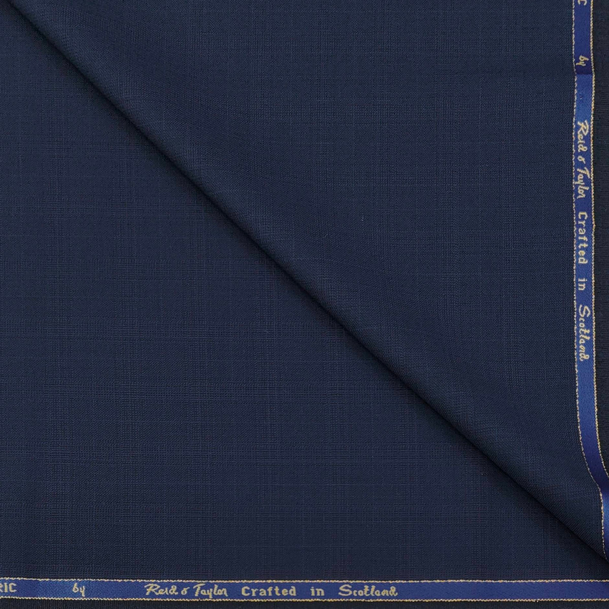 Trouser Fabric Reid & Taylor Super 130s Count 70%Wool Mild Check Color Dark Blue