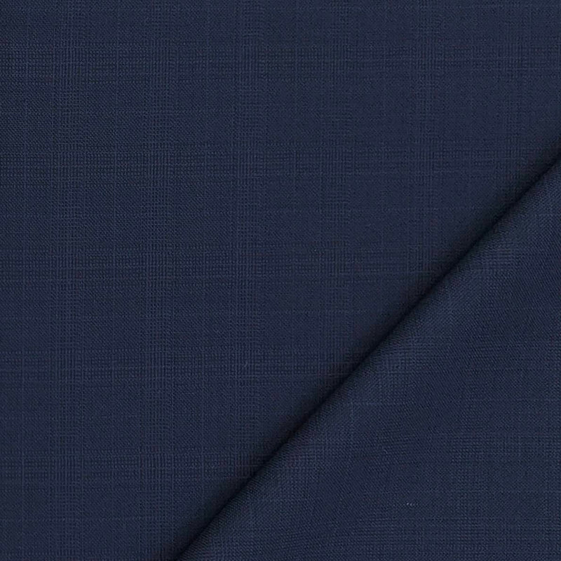 Trouser Fabric Reid & Taylor Super 130s Count 70%Wool Mild Check Color Dark Blue