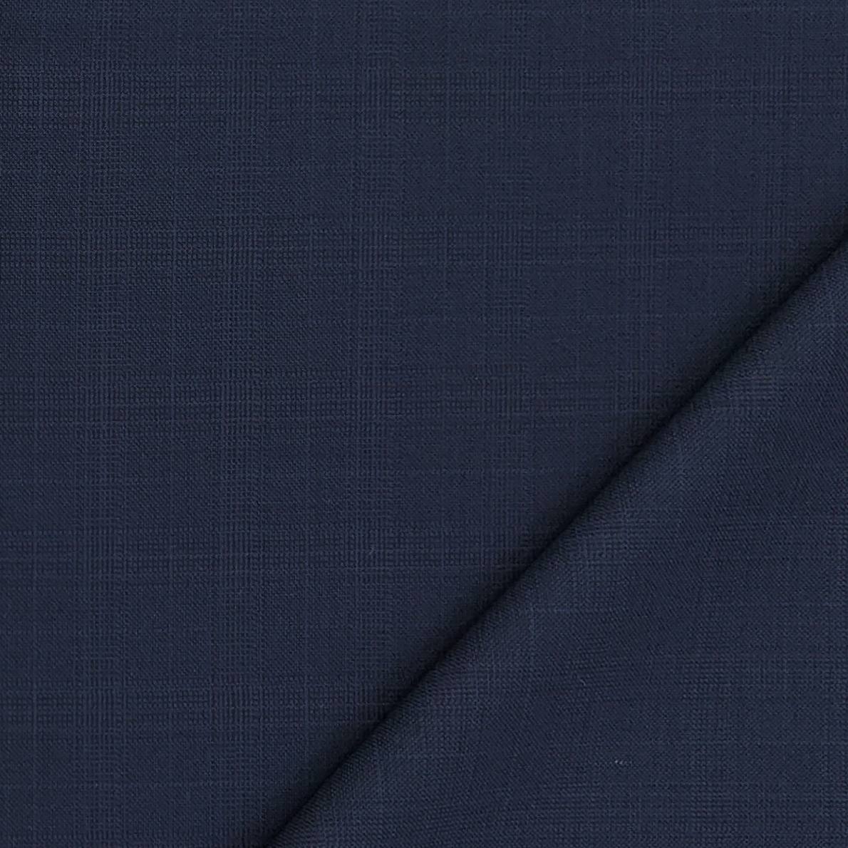 Trouser Fabric Reid & Taylor Super 130s Count 70%Wool Mild Check Color Dark Blue