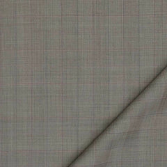 Trouser Fabric Reid & Taylor Super 130s Count 70%Wool Check Color Wood Brown