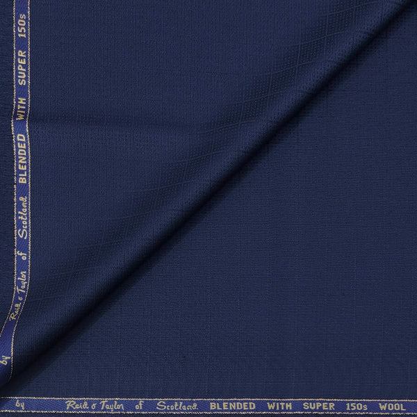 Trouser Fabric Reid & Taylor Super 150s Count 58%Wool Check Color Dark Blue