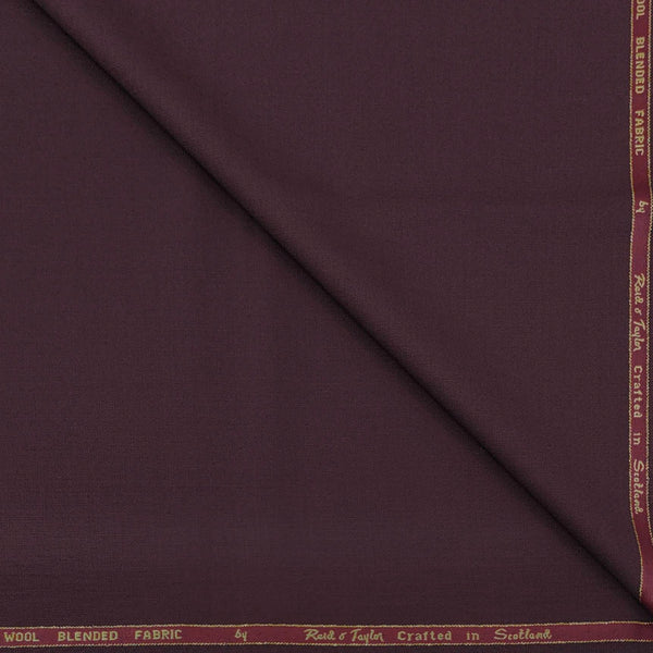 Trouser Fabric Reid & Taylor Super 130s Count 70%Wool Slub Color Maroon