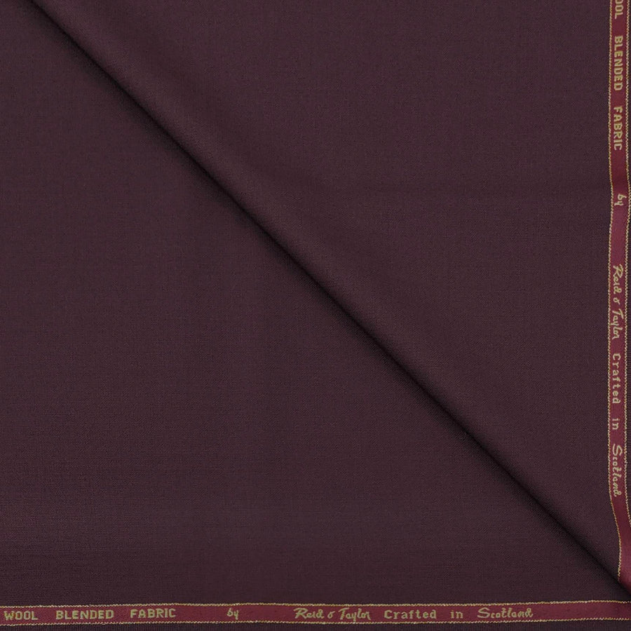 Trouser Fabric Reid & Taylor Super 130s Count 70%Wool Slub Color Maroon