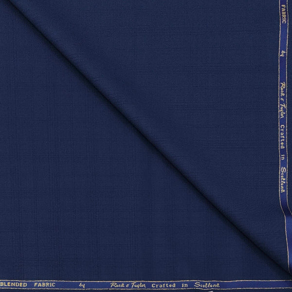 Trouser Fabric Reid & Taylor Super 130s Count 50%Wool Mild Check Color Dark Blue