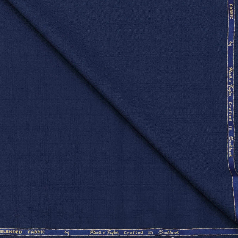 Trouser Fabric Reid & Taylor Super 130s Count 50%Wool Mild Check Color Dark Blue