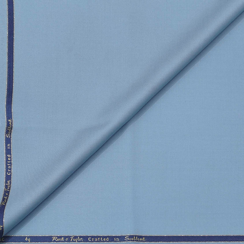 Trouser Fabric Reid & Taylor Super 130s Count 70%Wool Self Slub Color Sky Blue