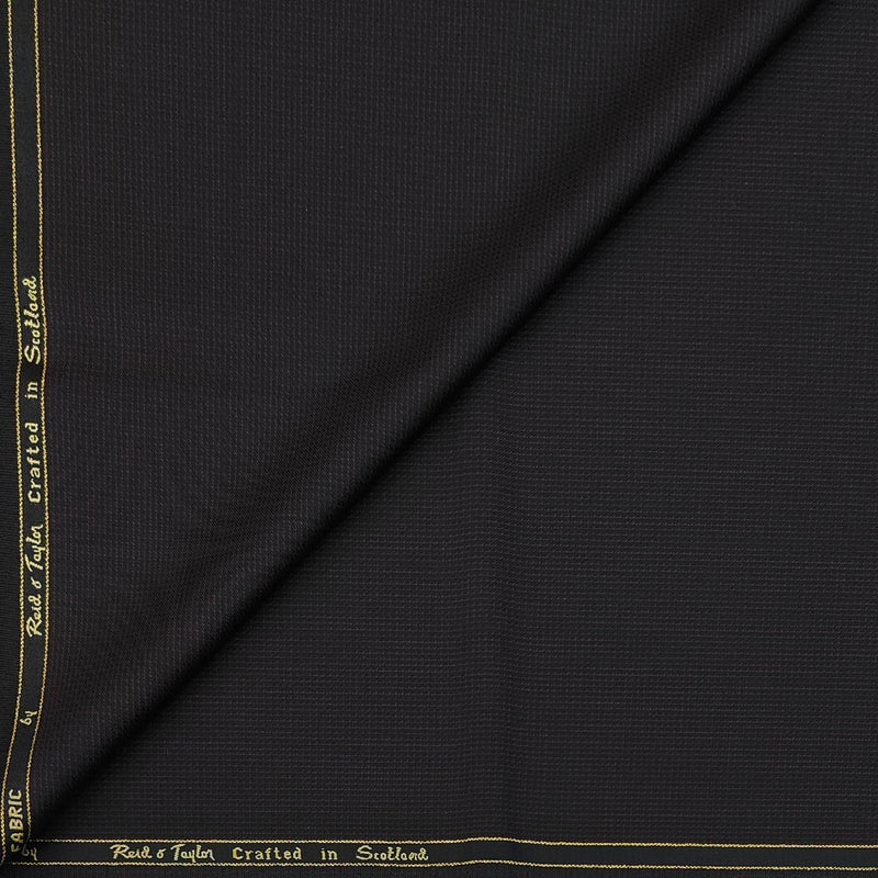 Trouser Fabric Reid & Taylor Super 130s Count 70% Wool Dotted Color Maroon N True Black