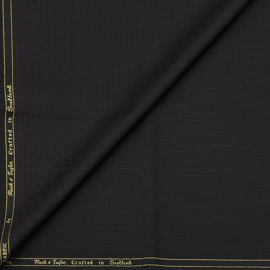 Trouser Fabric Reid & Taylor Super 130s Count 70% Wool Dotted Color Maroon N True Black