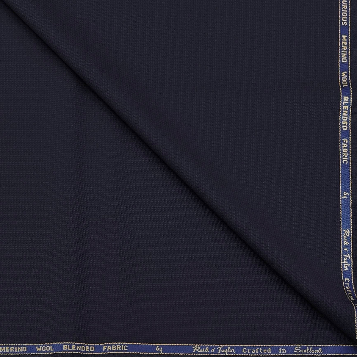 Trouser Fabric Reid & Taylor Super 130s Count 70%Wool Dotted Color Dark Blue
