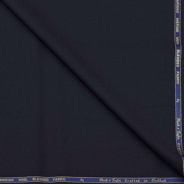 Trouser Fabric Reid & Taylor Super 130s Count 70%Wool Dotted Color Dark Blue