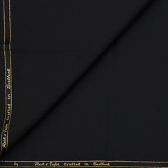 Trouser Fabric Reid & Taylor Super 140s Count 70%Wool Plain Color Black