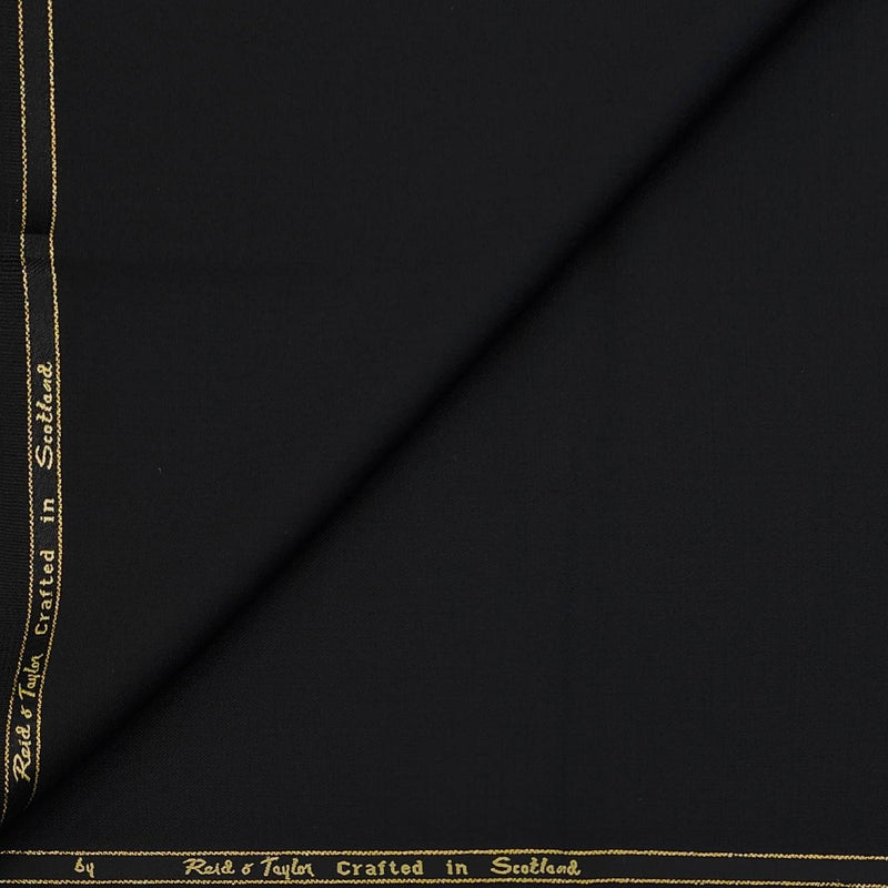 Trouser Fabric Reid & Taylor Super 140s Count 70%Wool Plain Color Black