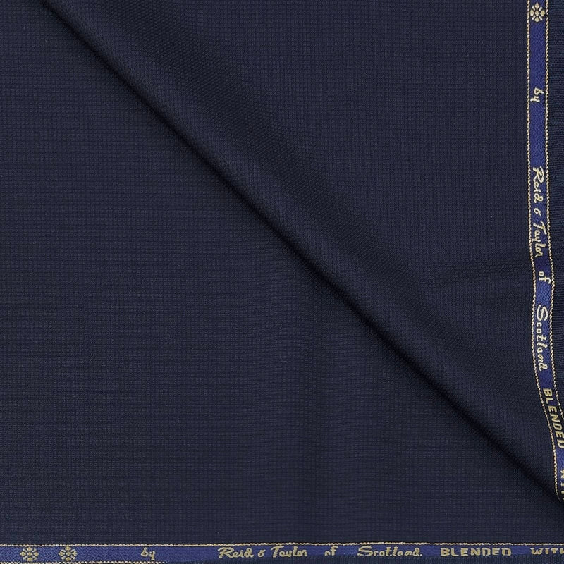 Trouser Fabric Reid & Taylor Super 150s Count 58% Wool Dotted Color Blackish Blue