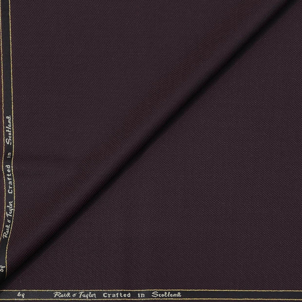Trouser Fabric Reid & Taylor Super 120s Count 60%Wool Dotted Color Dark Maroon