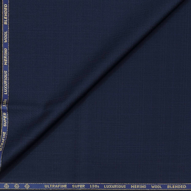 Trouser Fabric Reid & Taylor Super 130s Count 70% Wool Mild Check Color Midnight Blue