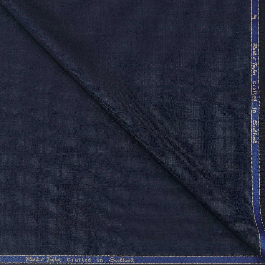 Trouser Fabric Reid & Taylor Super 150s Count 80% Wool Check Color Dark Blue