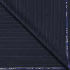 Trouser Fabric Canetti Italy Luxury 100s Wool Blended Lining Colour Midnight Blue