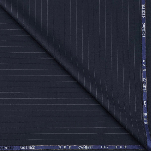 Trouser Fabric Canetti Italy Luxury 100s Wool Blended Lining Colour Midnight Blue