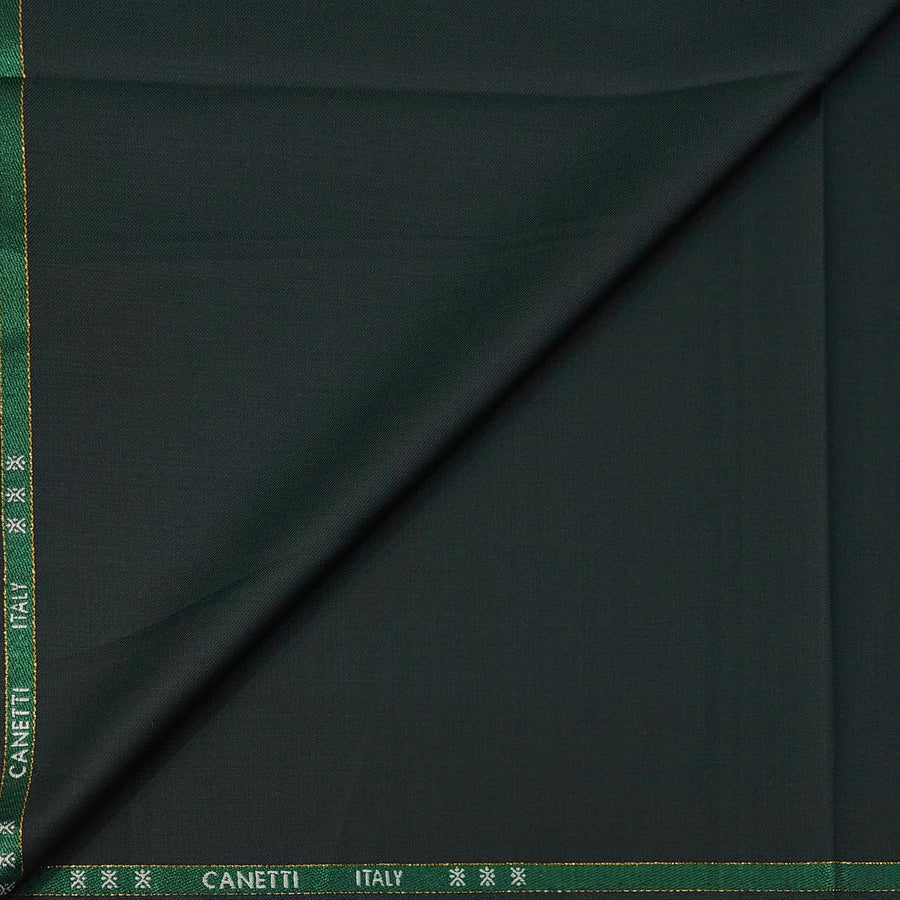 Trouser Fabric Canetti Italy Luxury 100s Wool Blended Plain Colour Kaitoke Green