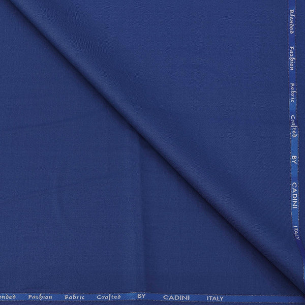 Trouser Fabric Canetti Italy Luxury 110s Wool Blended Self Slub Colour Royal Blue