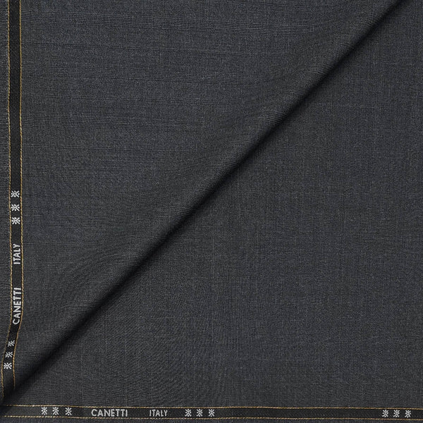 Trouser Fabric Canetti Italy Luxury 100s Wool Blended Mild Check Colour Grey
