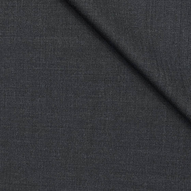 Trouser Fabric Canetti Italy Luxury 100s Wool Blended Mild Check Colour Grey