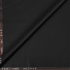 Trouser Fabric Canetti Italy Luxury 100s Wool Blended Plain Colour Black