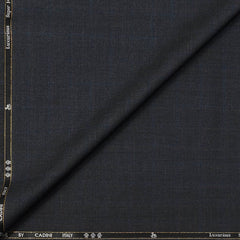 Trouser Fabric Canetti Italy Luxury 100s Wool Blended Self Check Colour Onyx Grey