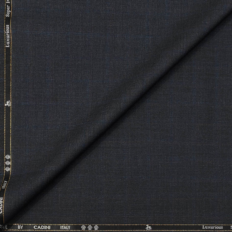 Trouser Fabric Canetti Italy Luxury 100s Wool Blended Self Check Colour Onyx Grey