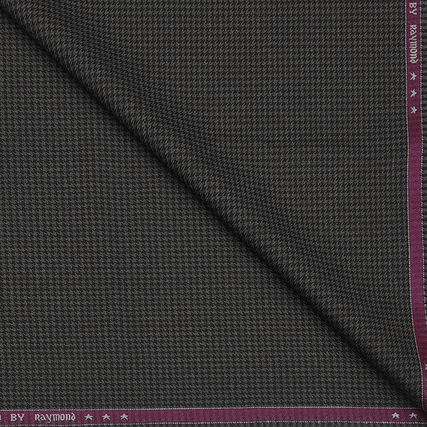 Trouser Fabric Raymond Poly Viscose Zig Zag Colour Black N Brown