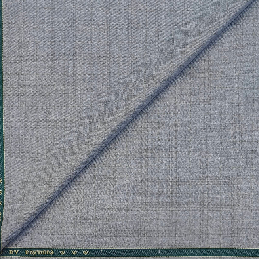 Trouser Fabric Raymond Poly Viscose Broad Mix Check Colour Silver