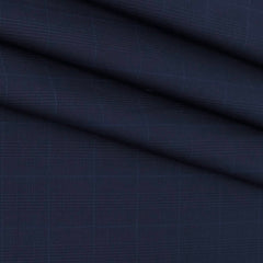 Trouser Fabric Donear Pure Cotton Mild Check Colour Dark Blue