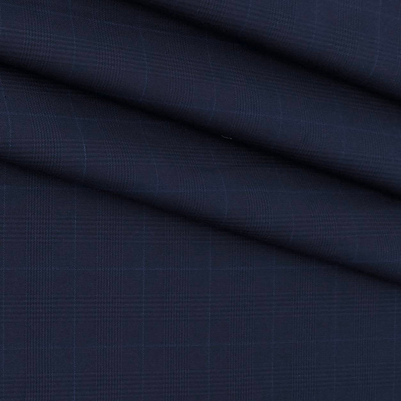 Trouser Fabric Donear Pure Cotton Mild Check Colour Dark Blue