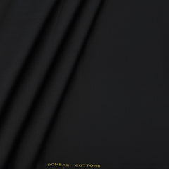 Trouser Fabric Donear Pure Cotton Lycra Textured Colour Black