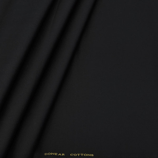 Trouser Fabric Donear Pure Cotton Lycra Textured Colour Black