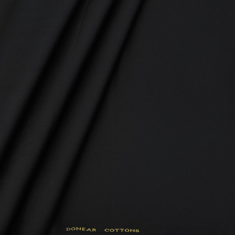 Trouser Fabric Donear Pure Cotton Lycra Textured Colour Black