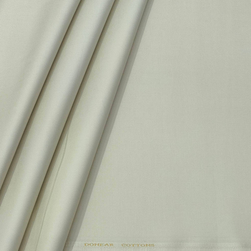 Trouser Fabric Donear Pure Cotton Lycra Textured Colour Light Cream
