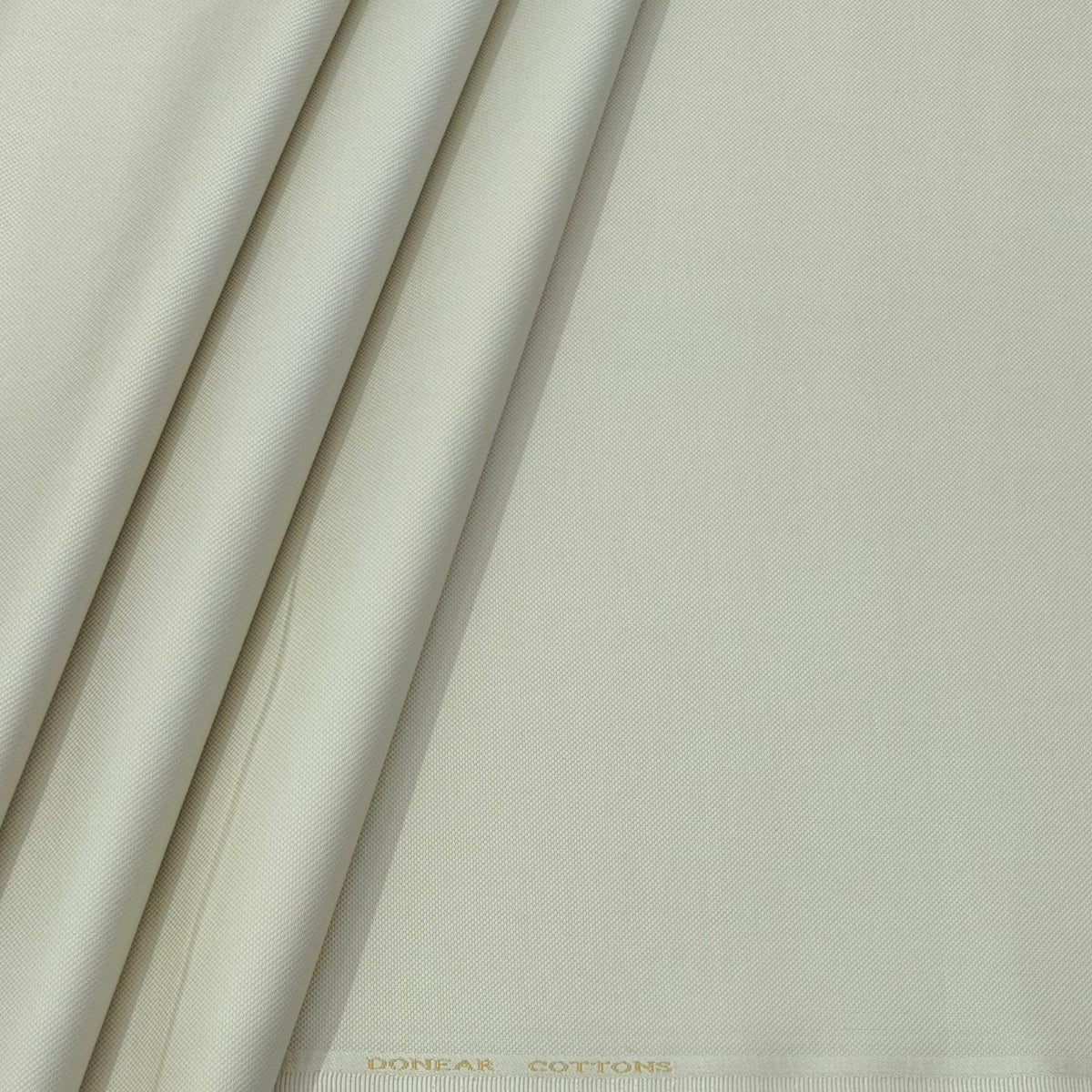 Trouser Fabric Donear Pure Cotton Lycra Textured Colour Light Cream