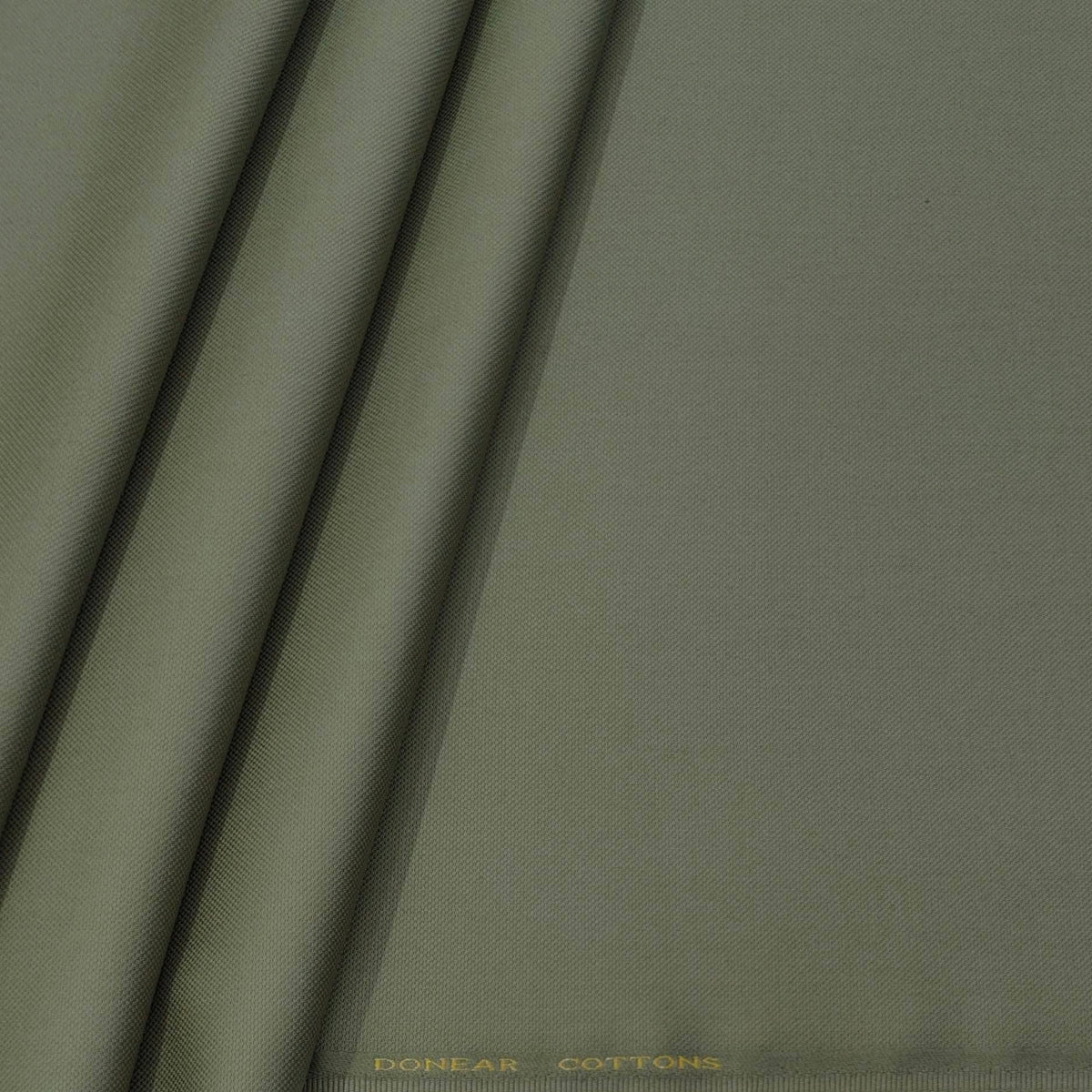 Trouser Fabric Donear Pure Cotton Lycra Textured Colour Swamp Green