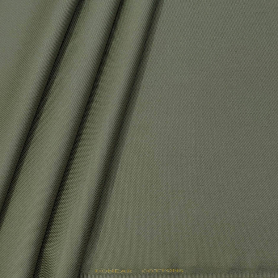 Trouser Fabric Donear Pure Cotton Lycra Textured Colour Swamp Green