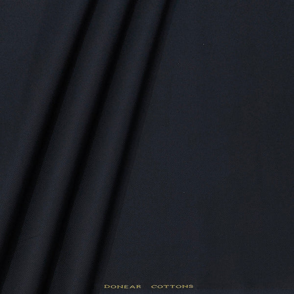 Trouser Fabric Donear Pure Cotton Lycra Textured Colour Dark Prussian Blue