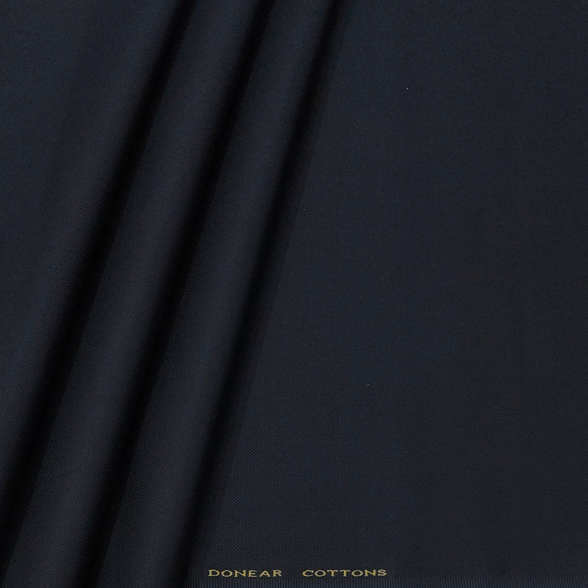 Trouser Fabric Donear Pure Cotton Lycra Textured Colour Dark Prussian Blue