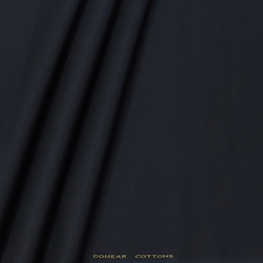 Trouser Fabric Donear Pure Cotton Lycra Textured Colour Dark Prussian Blue