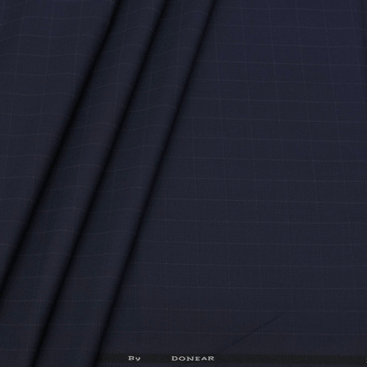 Trouser Fabric Donear 4Way Stretchable Premium Check Colour Dark Blue