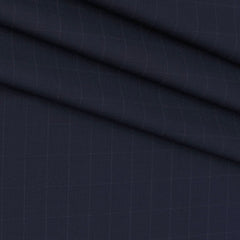 Trouser Fabric Donear 4Way Lycra Premium Check Colour Dark Blue