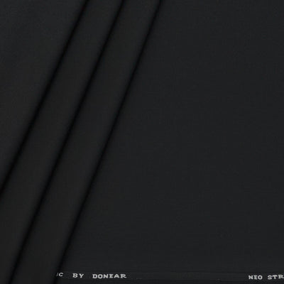 Trouser Fabric Donear 4Way Stretchable Premium Plain Colour Black