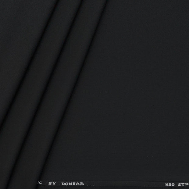 Trouser Fabric Donear 4Way Stretchable Premium Plain Colour Black