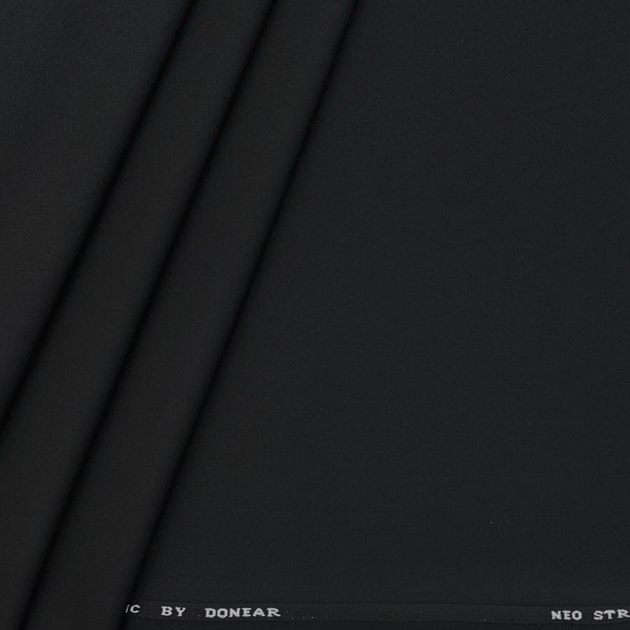 Trouser Fabric Donear 4Way Stretchable Premium Plain Colour Black