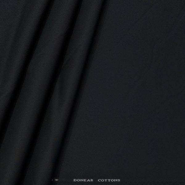 Trouser Fabric Donear Pure Cotton Lycra Plain Colour Black