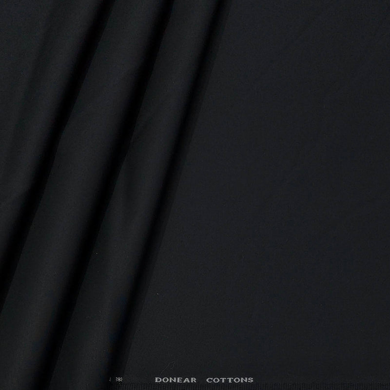 Trouser Fabric Donear Pure Cotton Lycra Plain Colour Black